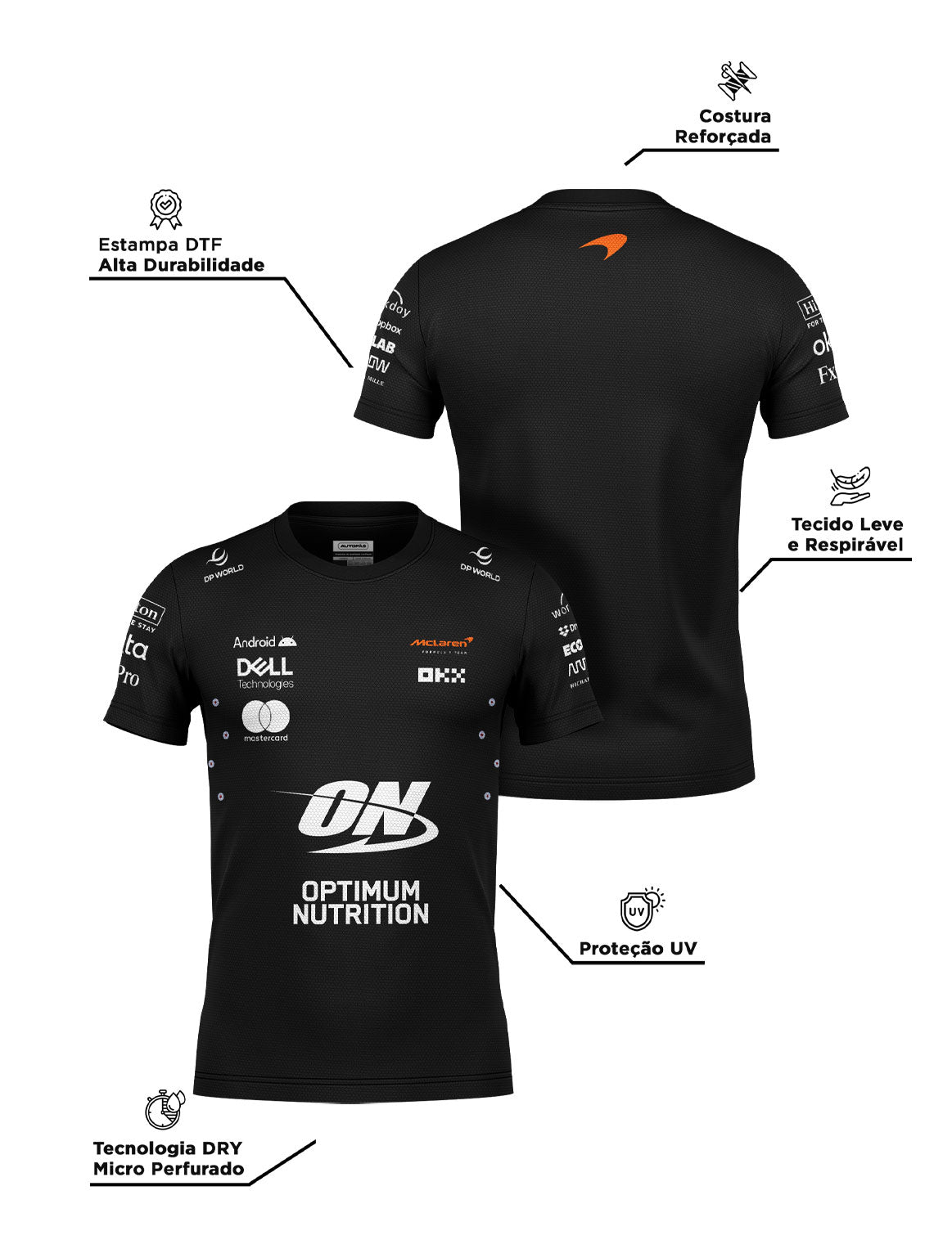 Camiseta Dryfit Mclaren Equipe Preto 2025