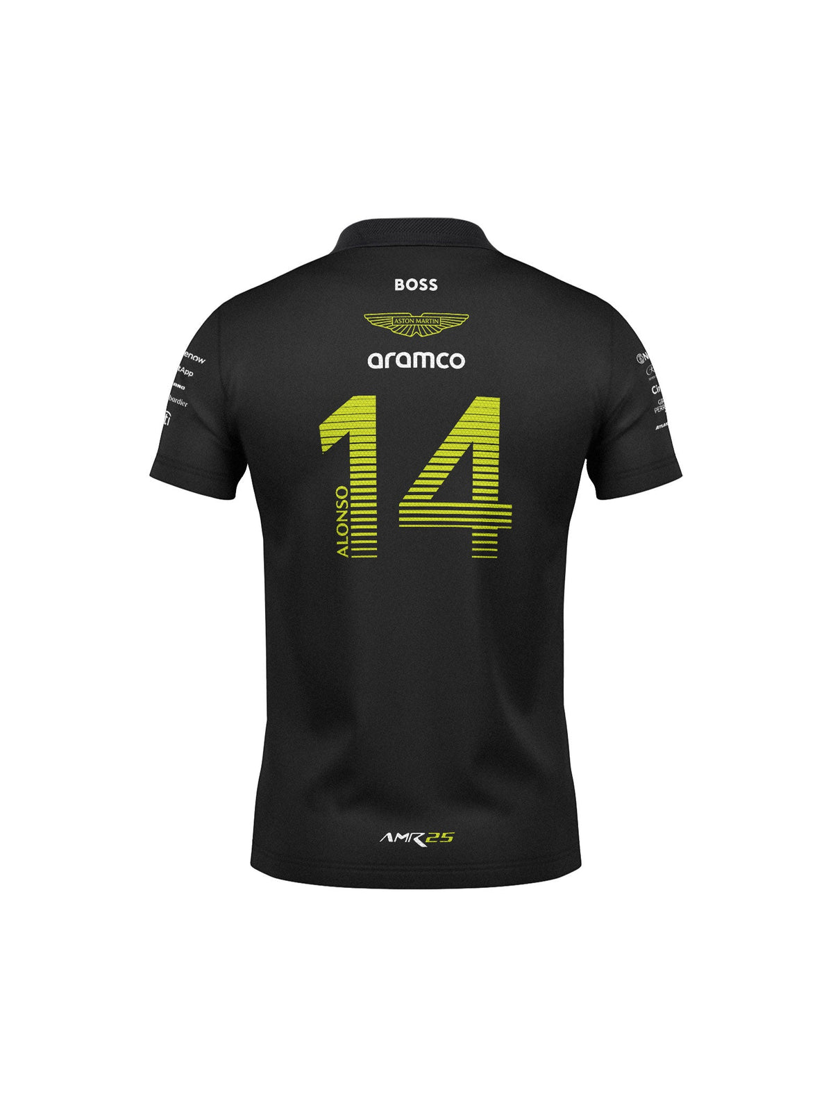 Camiseta Polo Aston Martin Fernando Alonso Preto 2025