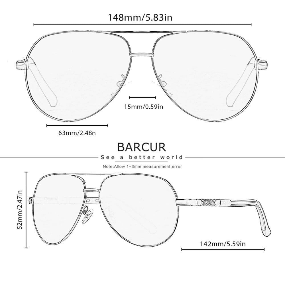 Occhiali da sole Barcur Aviator Titanium - Polarizzati