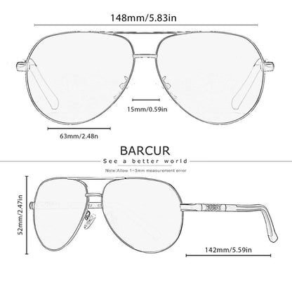 Occhiali da sole Barcur Aviator Titanium - Polarizzati