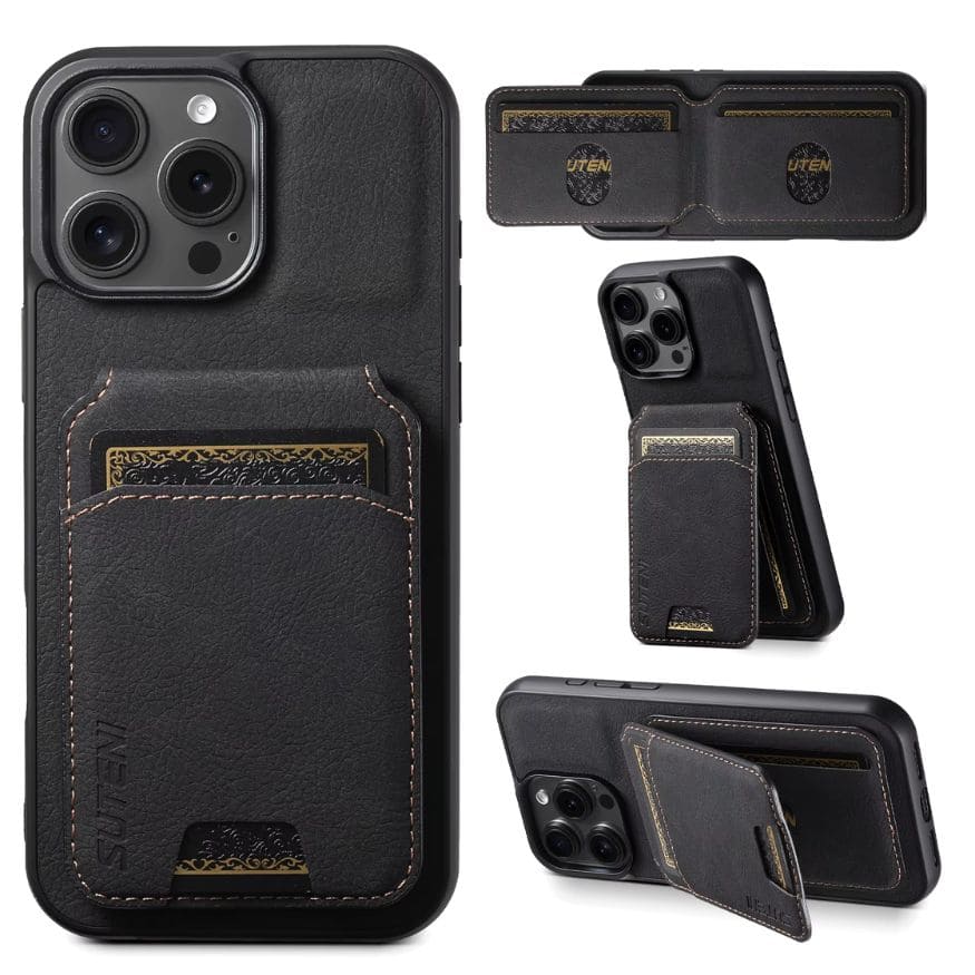 Premium Leather Wallet Case – MagSafe-Compatible (iPhone 12–17)