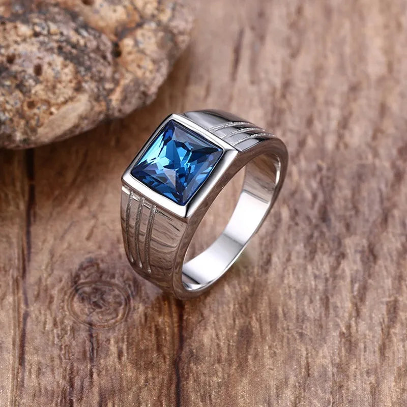 Men's Ring with Zircon Stone