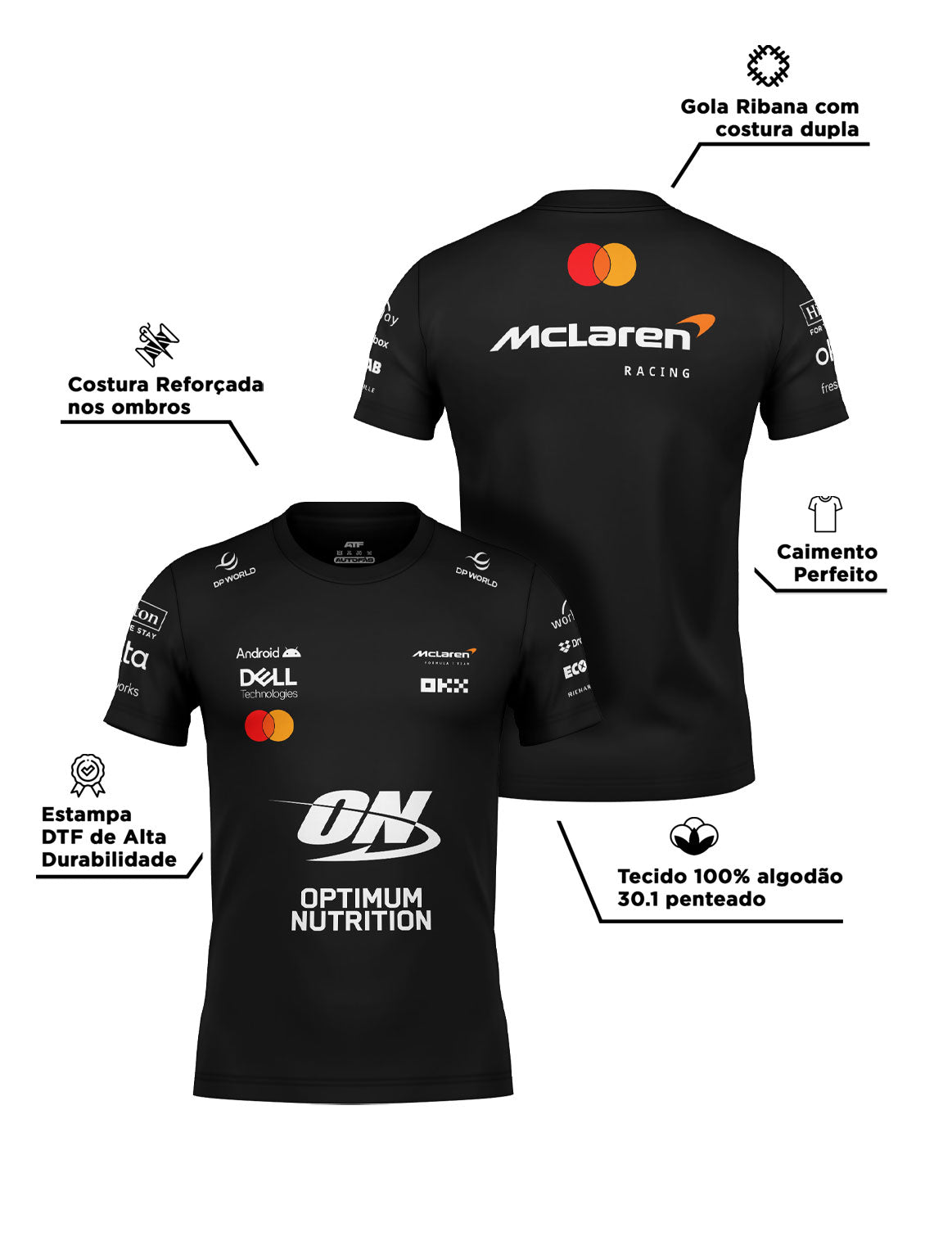 Camiseta Mclaren F1 2026 Equipe Algodão