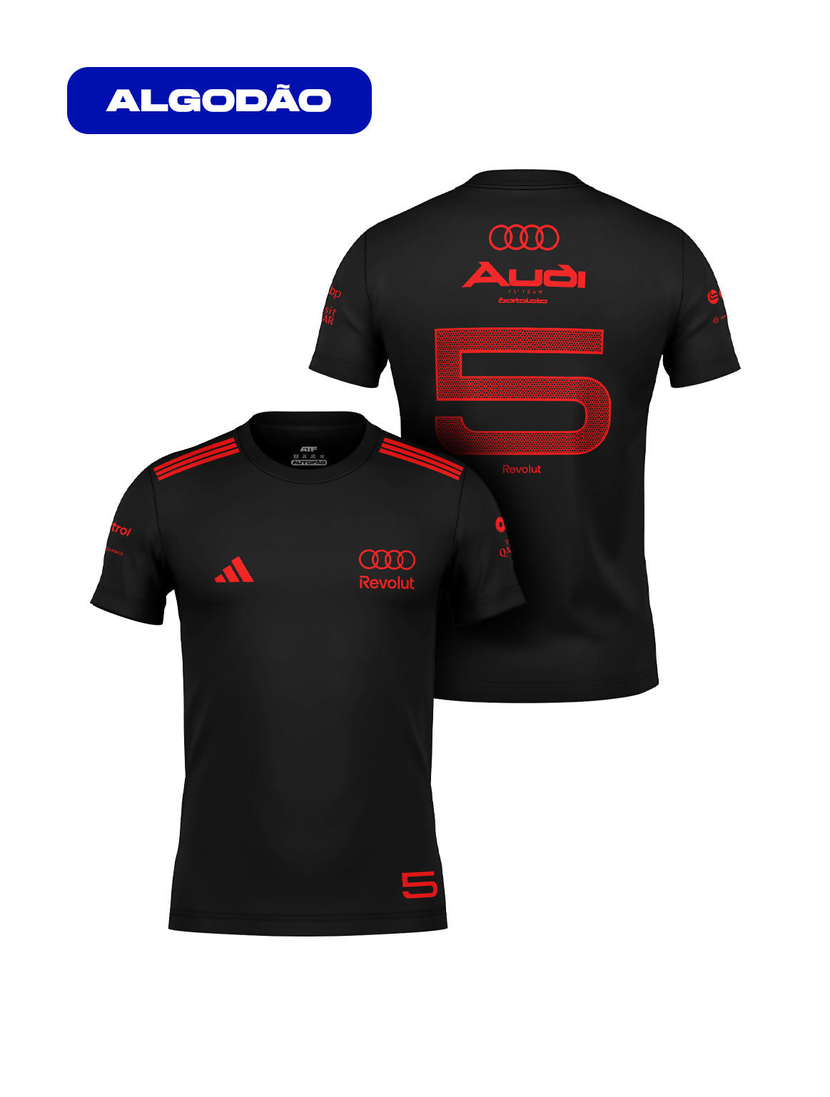 Camiseta Bortoleto Audi Edição Red & Black Algodão