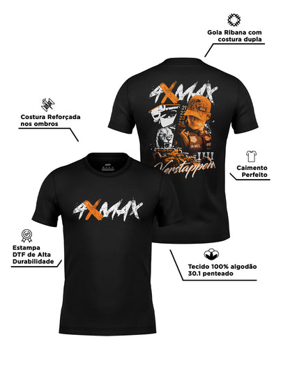 Camiseta Edição Especial Max Verstappen Campeão 2024 Algodão