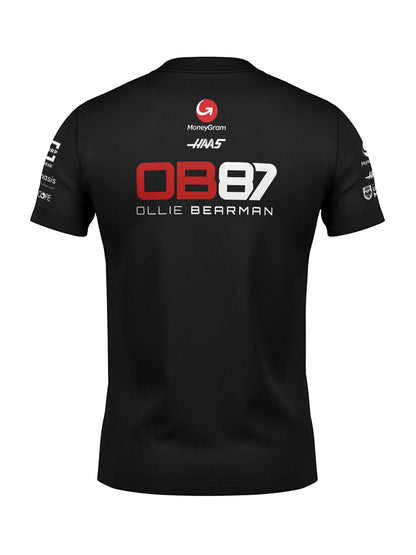 Camiseta Algodão Haas Oliver Bearman Preto 2025