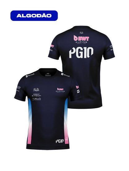 Camiseta Algodão Alpine Pierre Gasly Azul Marinho 2025