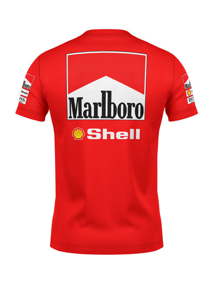 Camiseta Algodão Mclaren Marlboro Retrô anos 90 Vermelha