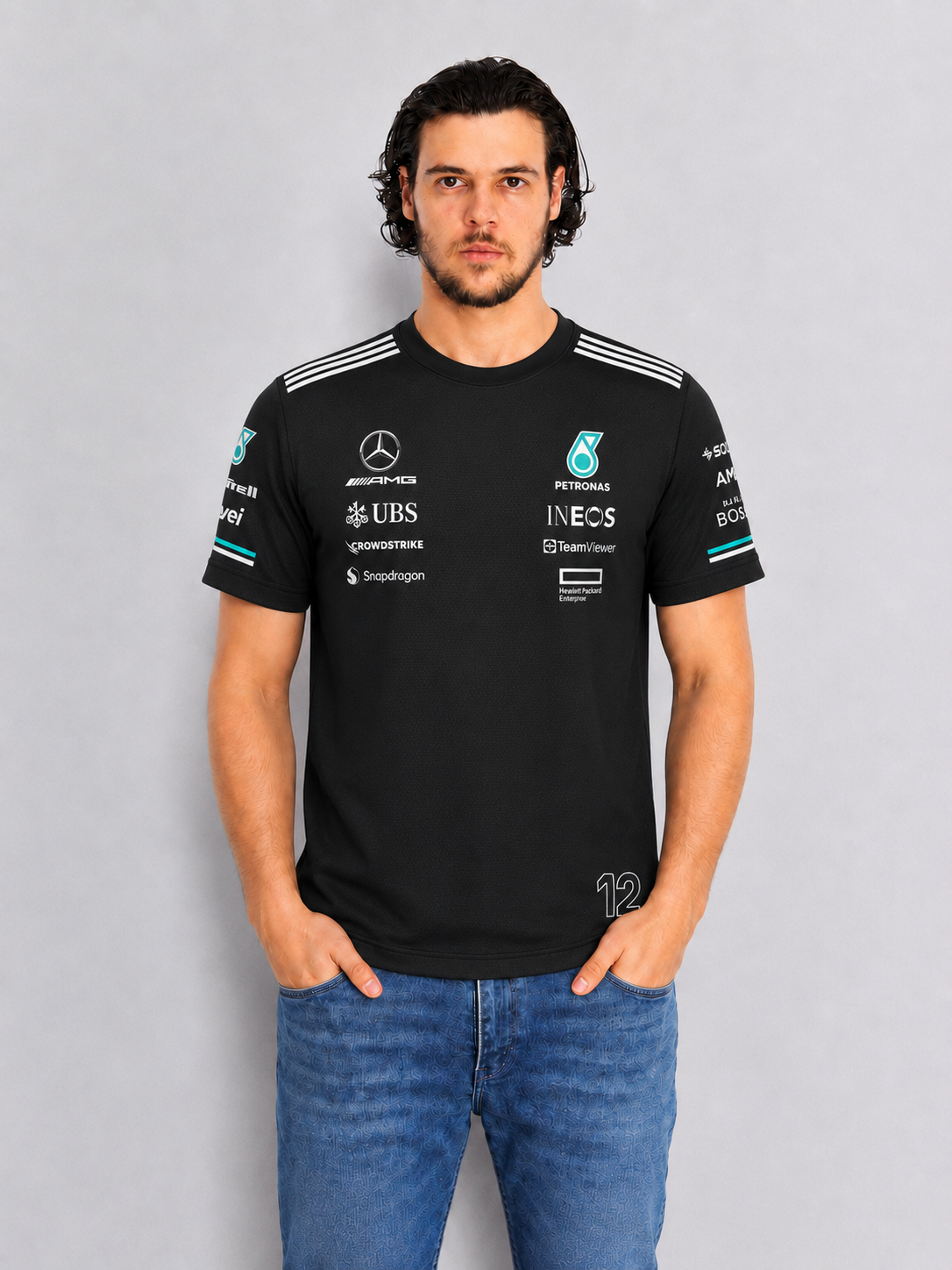 Camiseta Dryfit Mercedes Kimi Antonelli Preto 2026