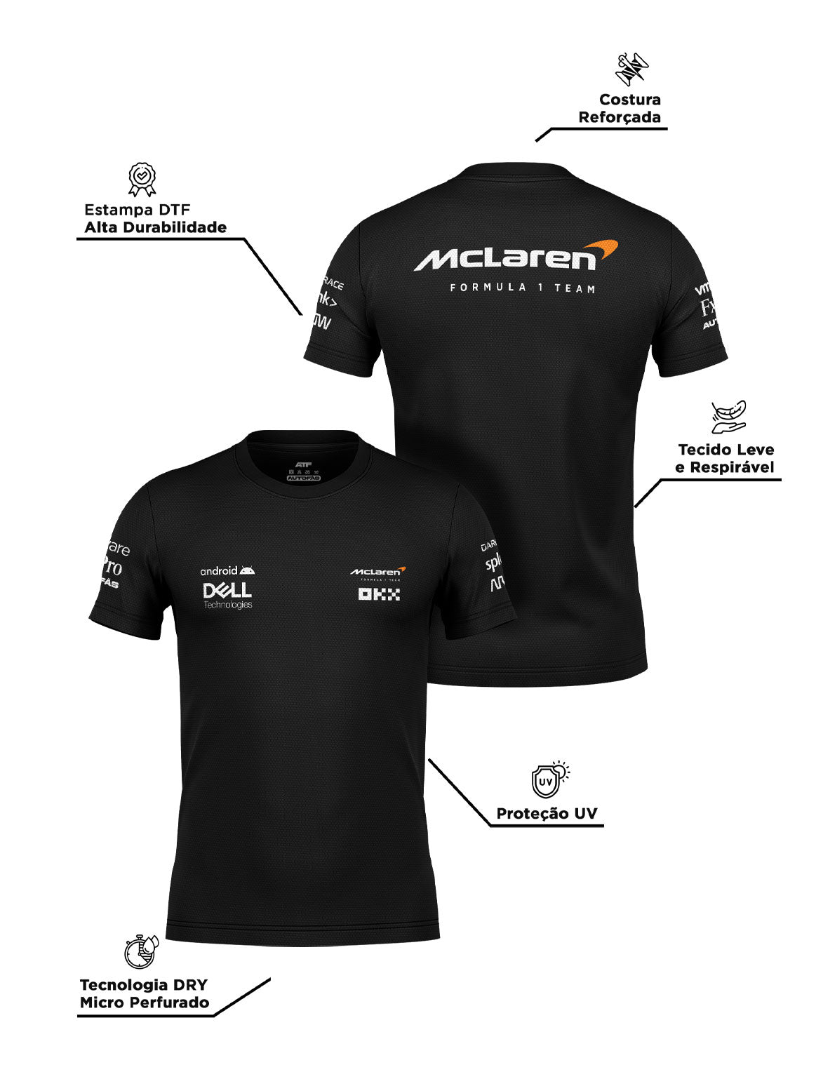 Camiseta DryFit Mclaren 2024 Preta