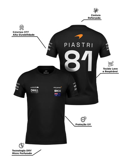 Camiseta DryFit Oscar Piastri Mclaren 2024 Preta