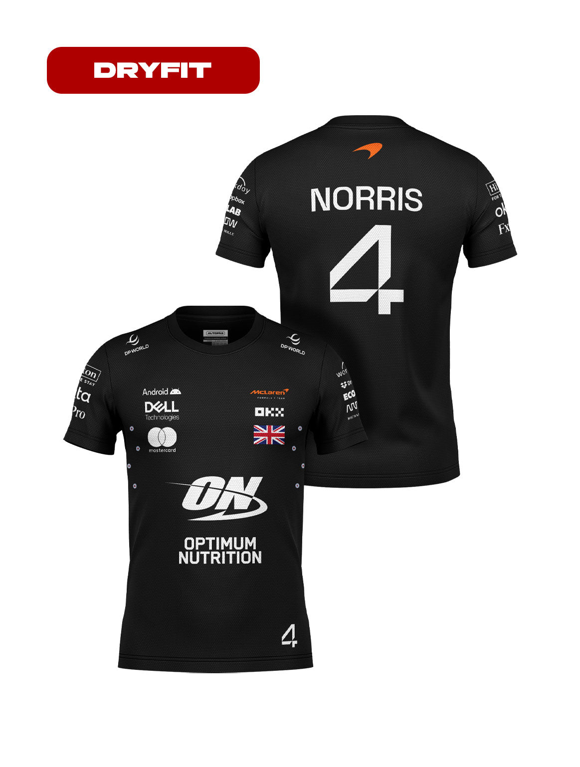 Camiseta Dryfit Mclaren Lando Norris Preto 2025