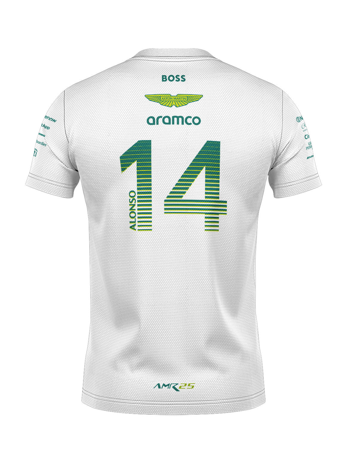 Camiseta Dryfit Aston Martin Fernando Alonso Branco 2025