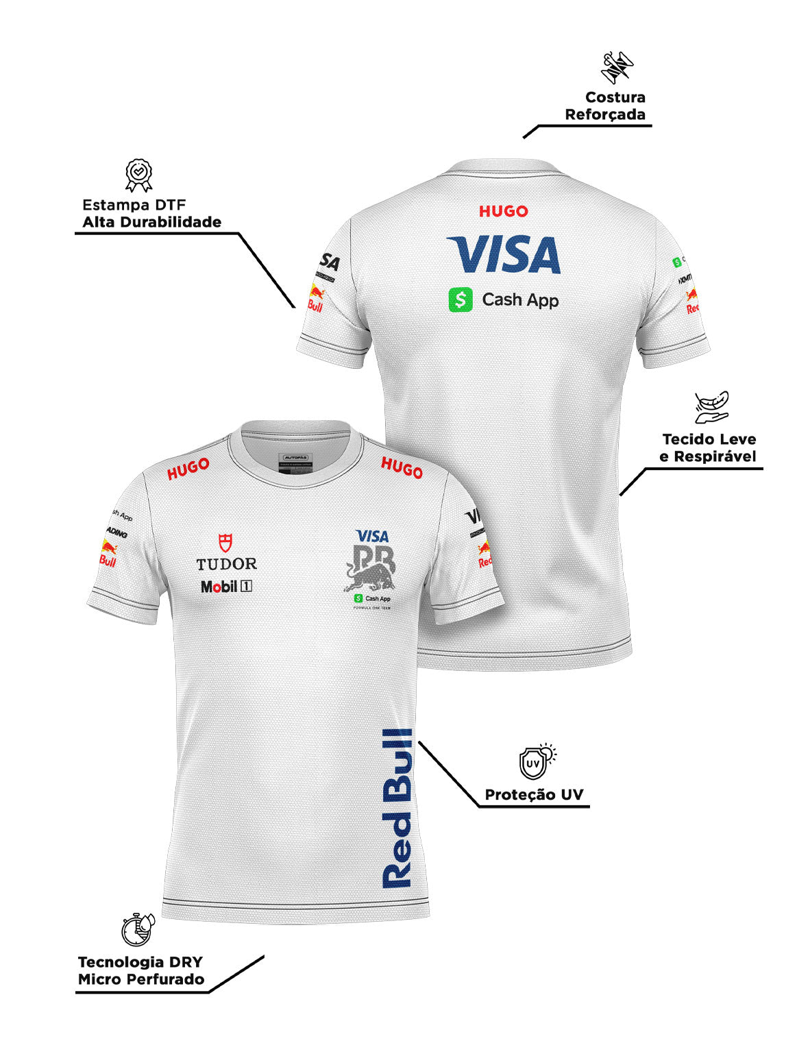 Camiseta Dryfit Racing Bulls  Equipe Branco 2025