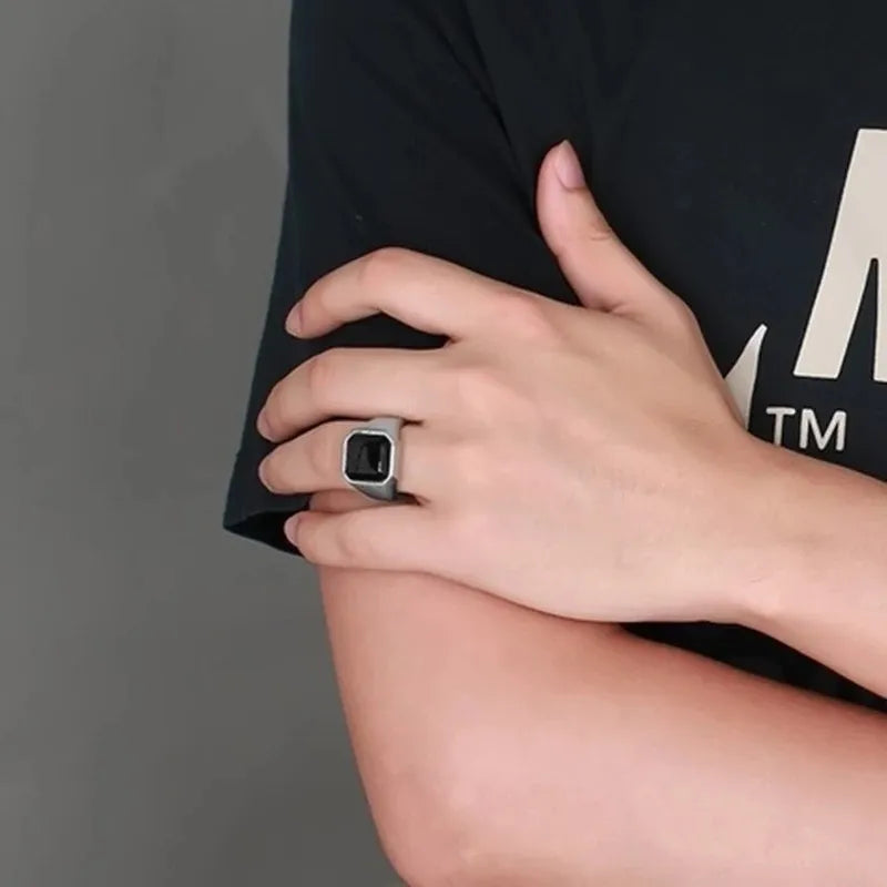 Men's Ring with Onyx Stone