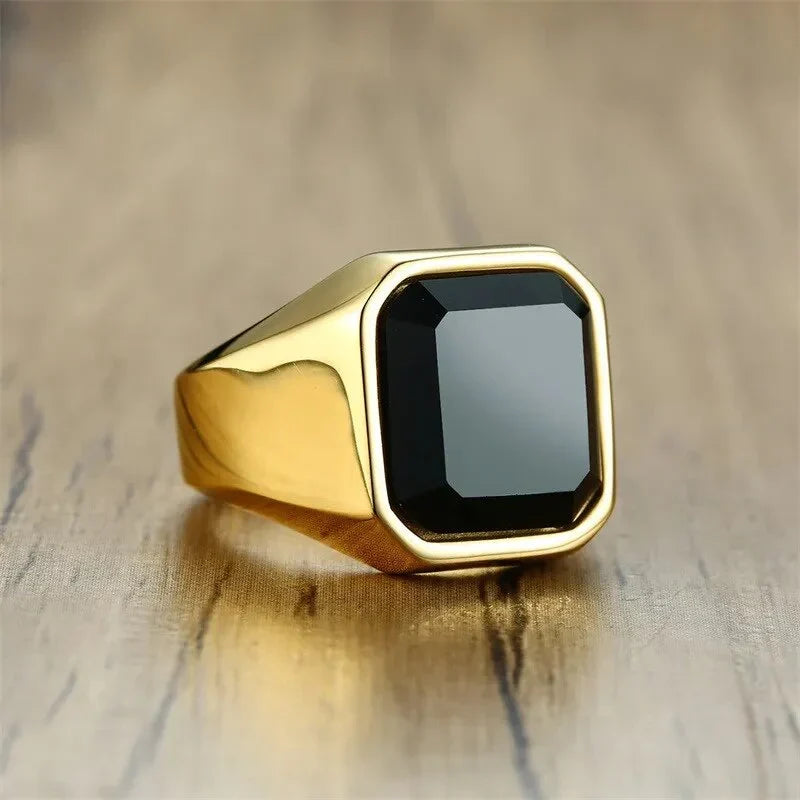 Men's Ring with Onyx Stone