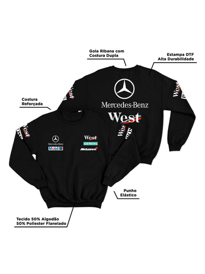 Moletom Mclaren West Mercedes Retrô Preto