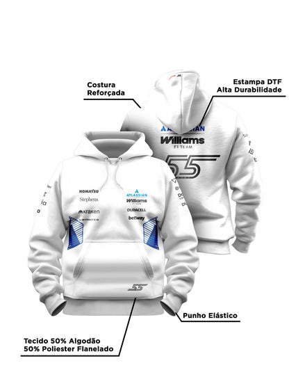 Moletom Canguru Carlos Sainz Williams F1 2026 Branco