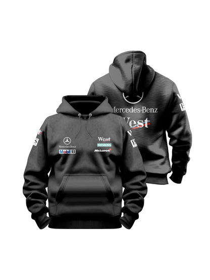 Moletom Canguru Mclaren West Mercedes Retrô Preta