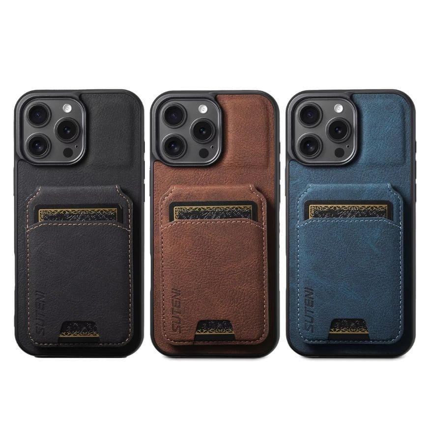 Premium Leather Wallet Case – MagSafe-Compatible (iPhone 12–17)