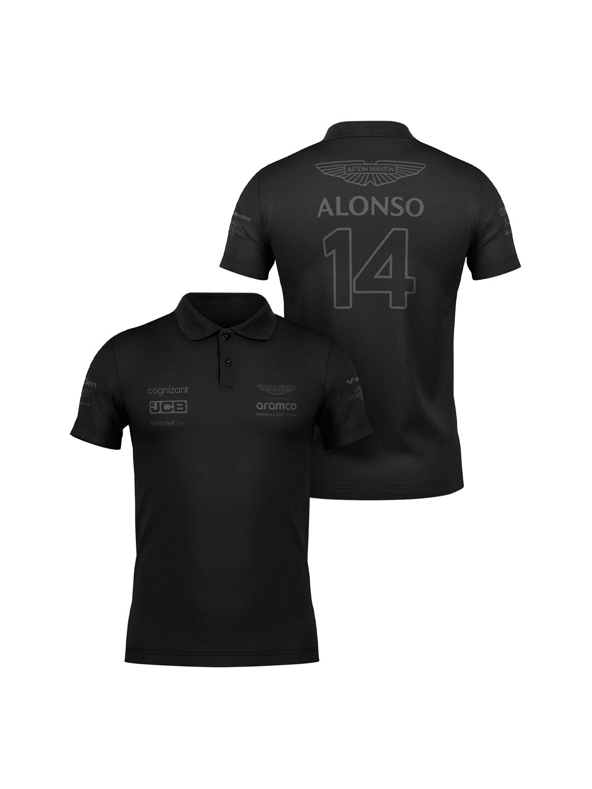 Camisa Polo Fernando Alonso Aston Martin 2024 All Black