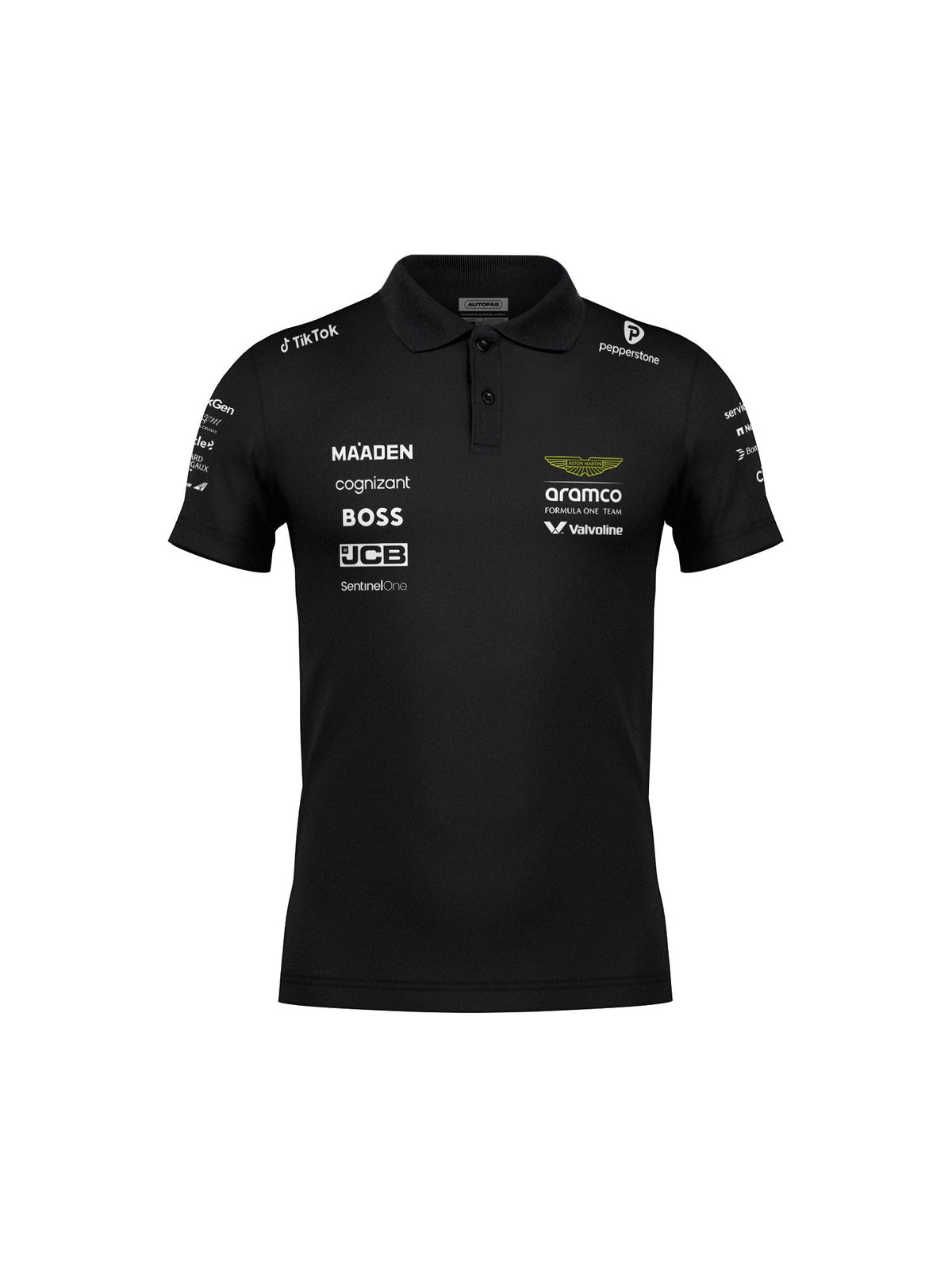 Camiseta Polo Aston Martin Equipe Preto 2025