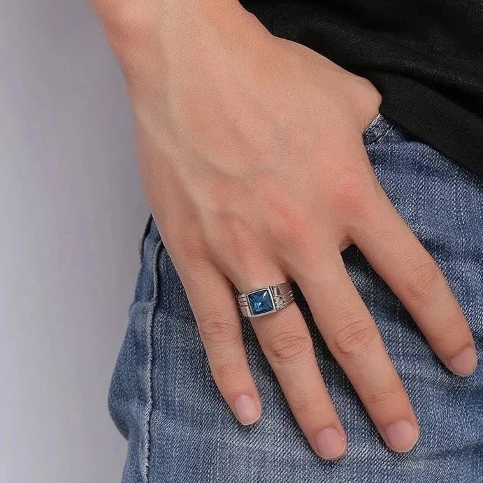 Men's Ring with Zircon Stone