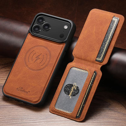 Premium Leather Wallet Case – MagSafe-Compatible (iPhone 12–17)