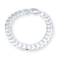 925 Silver Swiss Figaro Bracelet with 6 to 8mm Zirconia