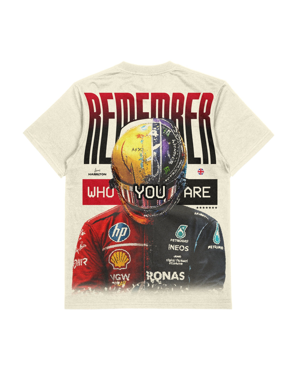 Camiseta Oversized Lewis Hamilton Remember Who You Are - Off White