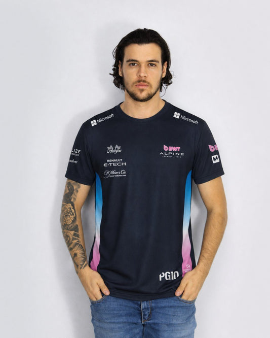 Camiseta Algodão Alpine Pierre Gasly Azul Marinho 2025