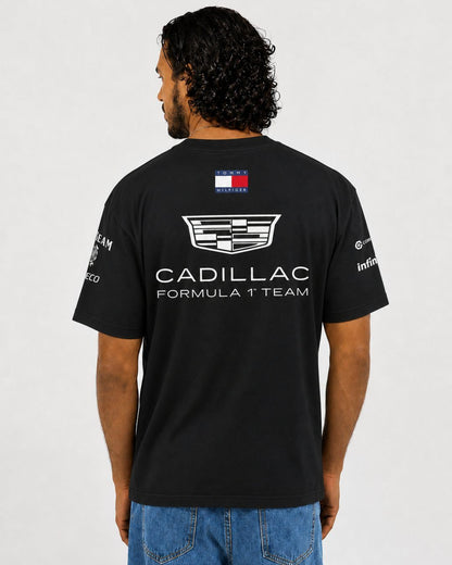 Camiseta Algodão Cadillac F1 Equipe Preta