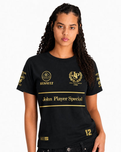 Camiseta Algodão Lotus John Player 80s Preto 2025