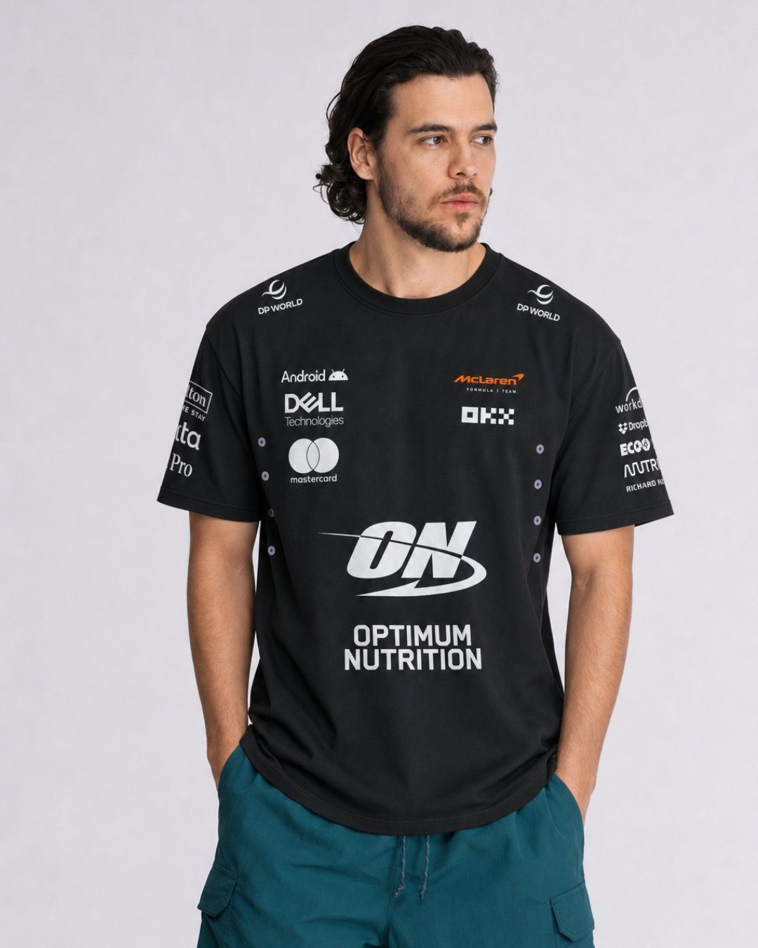 Camiseta Algodão Mclaren Equipe Preto 2025