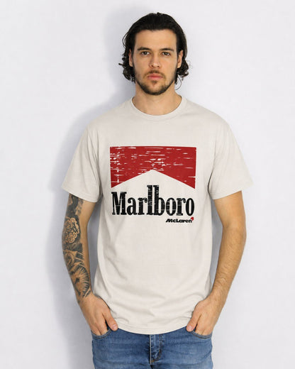 Camiseta Algodão Mclaren Marlboro Vintage anos 90 Off White