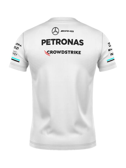 Camiseta Algodão Mercedes Equipe Branco 2025