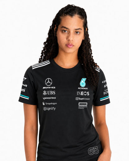 Camiseta Algodão Mercedes George Russell Preto 2025