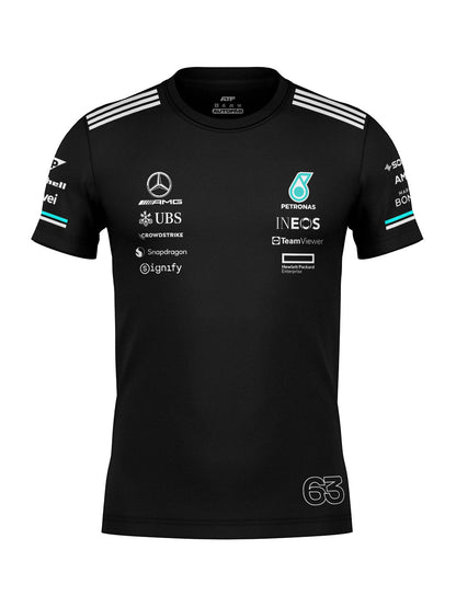 Camiseta Algodão Mercedes George Russell Preto 2025