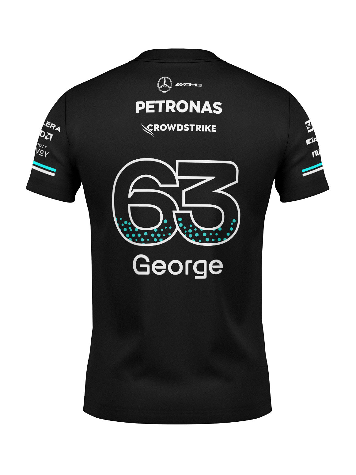 Camiseta Algodão Mercedes George Russell Preto 2025