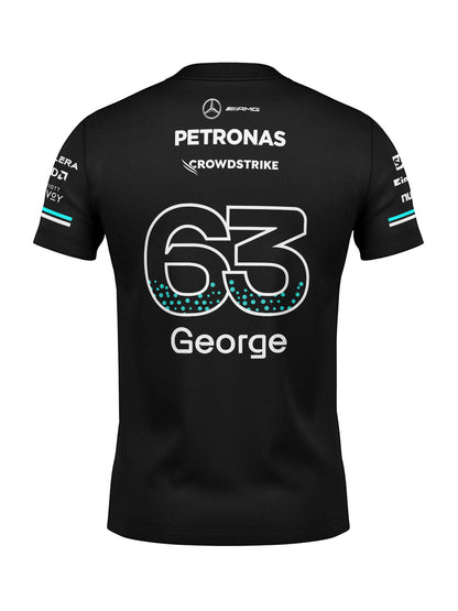 Camiseta Algodão Mercedes George Russell Preto 2025