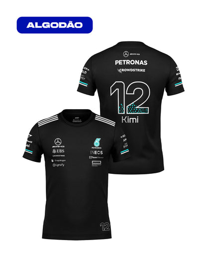 Camiseta Algodão Mercedes Kimi Antonelli Preto 2025