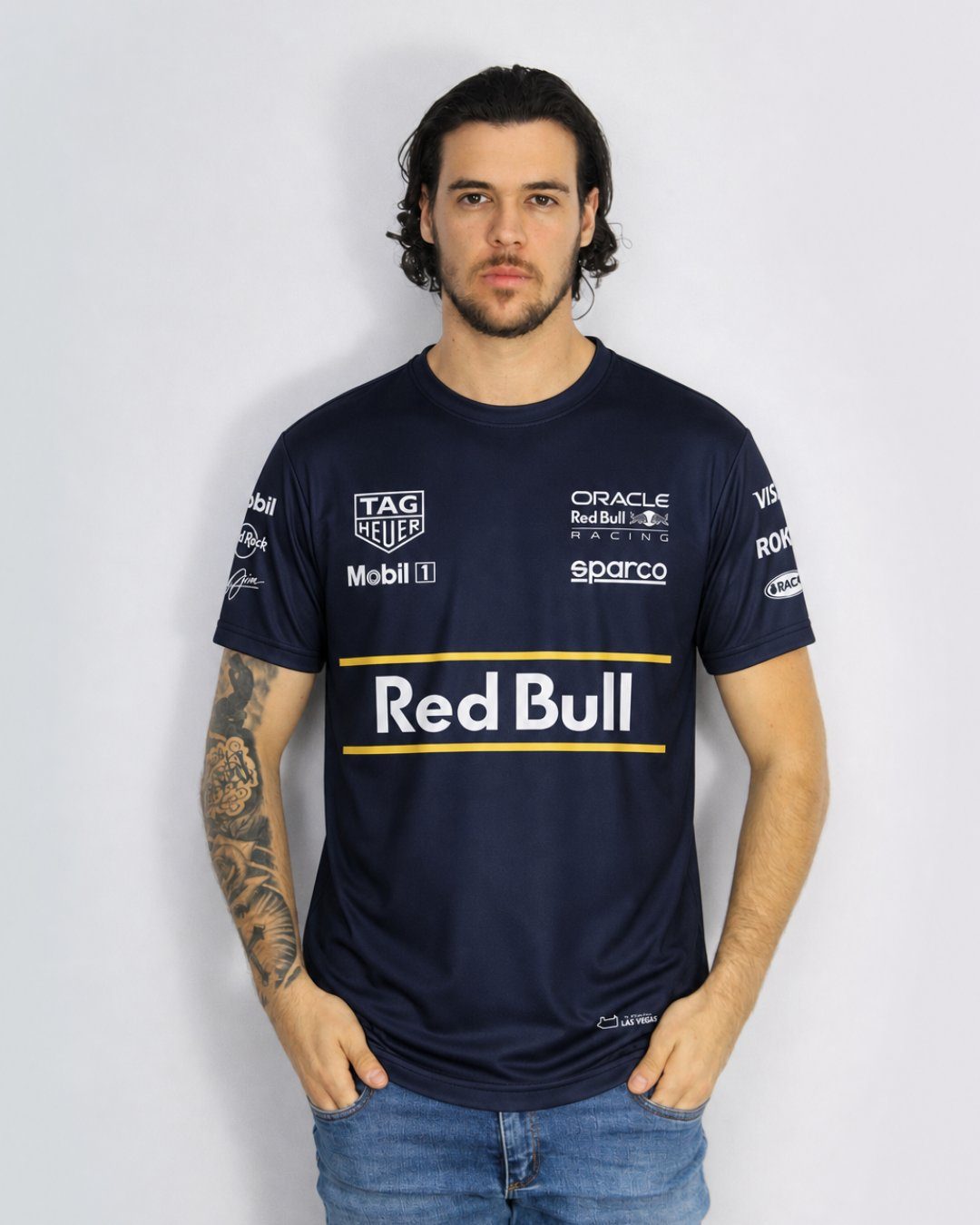 Camiseta Algodão Red Bull Verstappen Las Vegas 2025