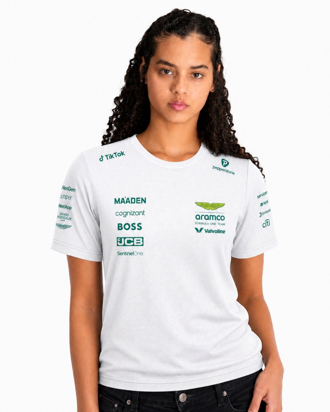 Camiseta Dryfit Aston Martin Equipe Branco 2025