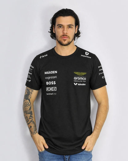 Camiseta Dryfit Aston Martin Equipe Preto 2025