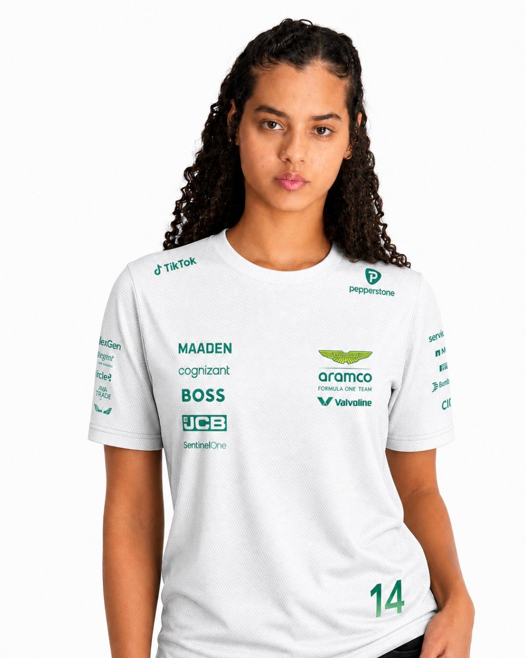 Camiseta Dryfit Aston Martin Fernando Alonso Branco 2025