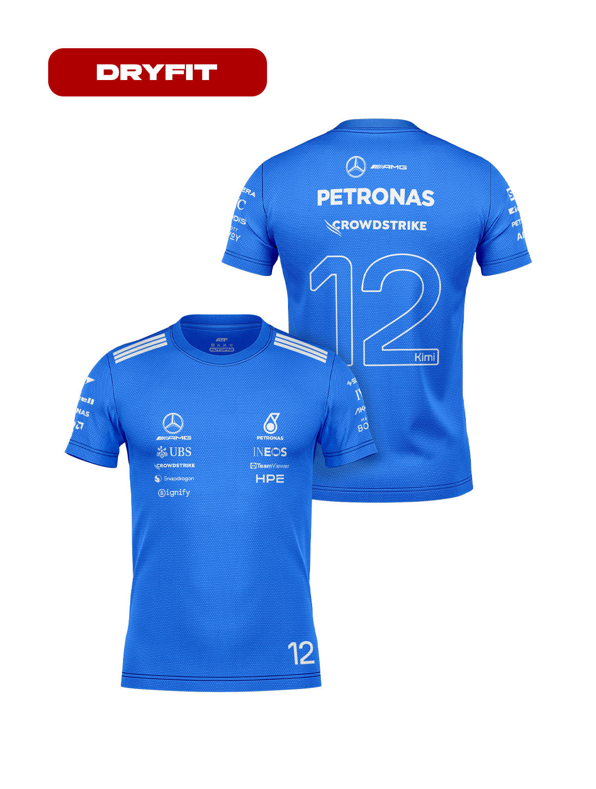 Camiseta Dryfit Kimi Antonelli Mercedes Blue Edition