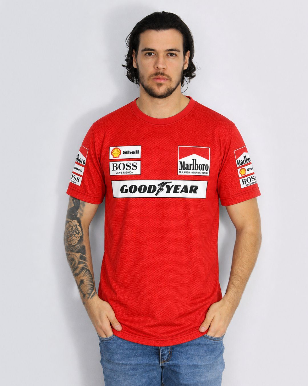 Camiseta Dryfit McLaren Marlboro Vermelho Retrô OB