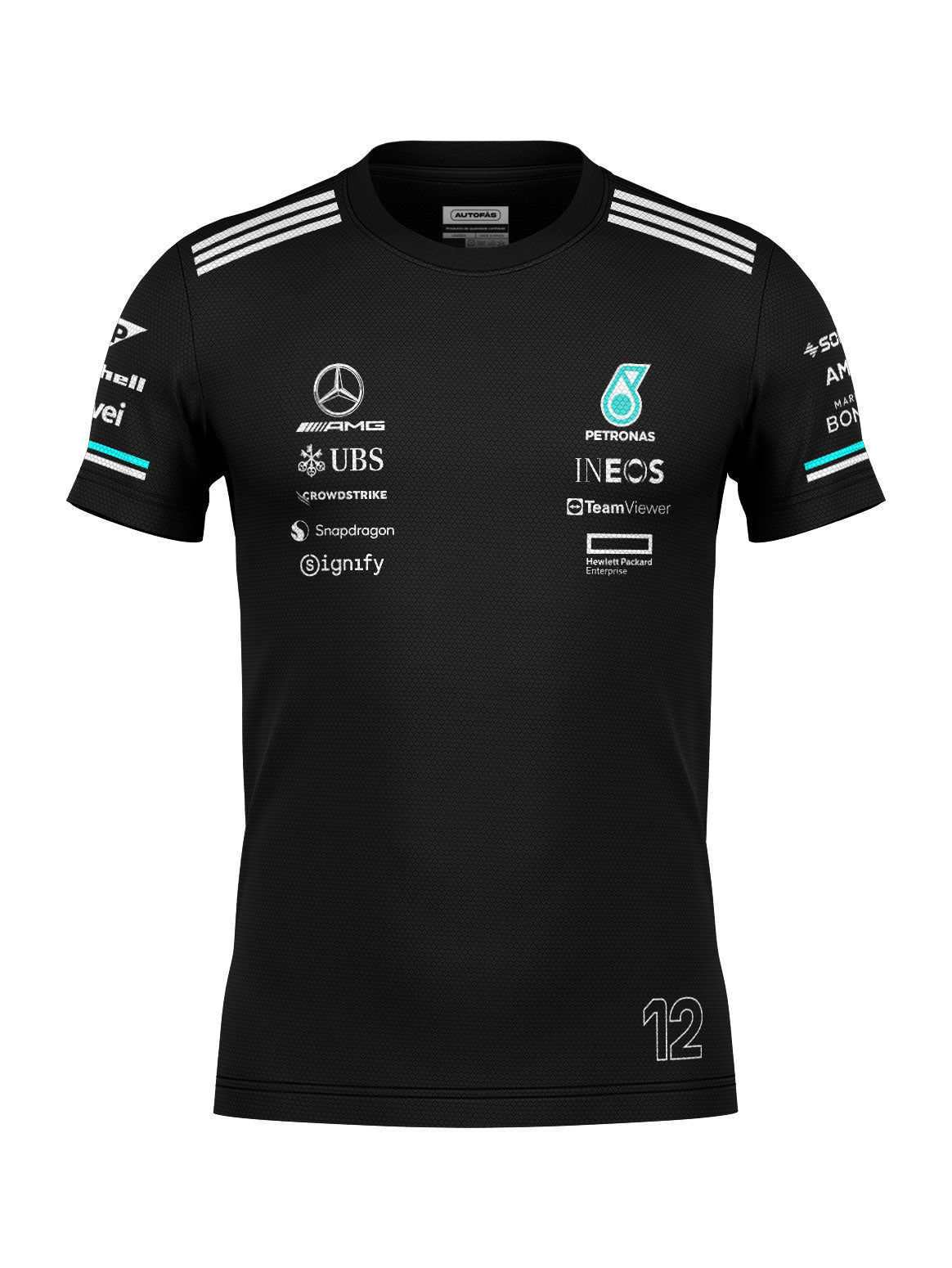 Camiseta Dryfit Mercedes Kimi Antonelli Preto 2025
