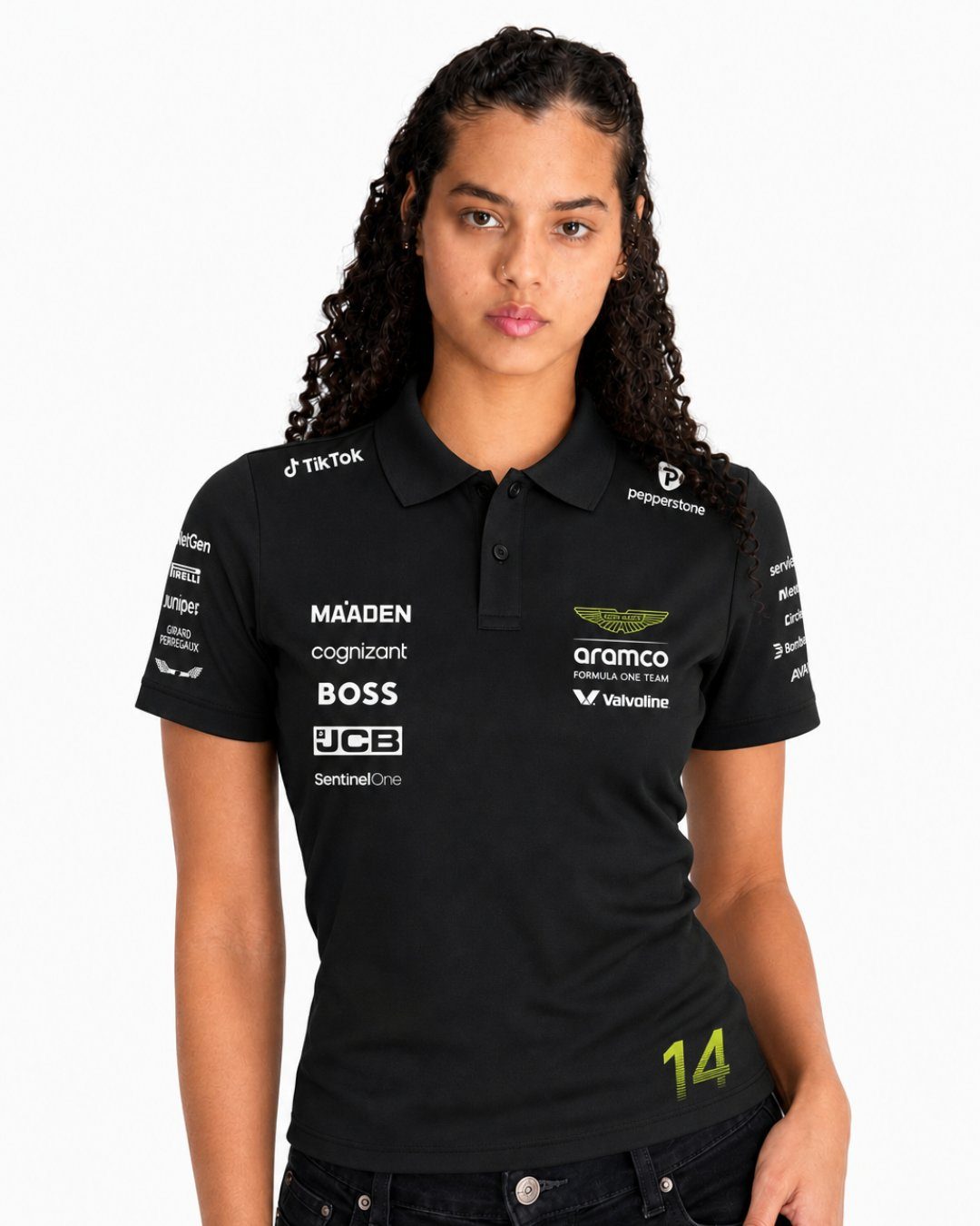 Camiseta Polo Aston Martin Fernando Alonso Preto 2025