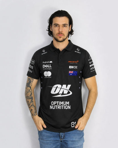 Camiseta Polo Mclaren Oscar Piastri Preto 2025